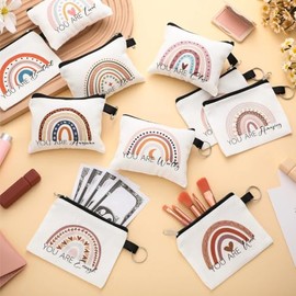 Sweetude 30 piezas de monedero cristiano pequeño para mujer, a granel, día de la madre, iglesia, regalo inspirador arco iris, versículo de la Biblia, 