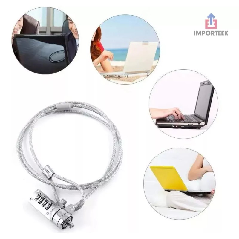 Importeek 5pz Candado Cable Seguridad Computadora Pc Laptop Portatil