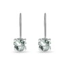 Aquamarine Earrings for Women Sterling Silver 6mm Round Leverback Drop