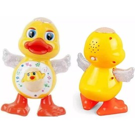 XUDUOO Crawling Duck Toys Baby Walking Toys, Dancing Walking Electric Duck Smart Toys with Music and LED Light, Interactive Early Learning Toy for Birthday Kids Gift Boy & Girl