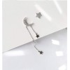 Star Moon Asymmetrical CZ Stud Tassel Chain Dangle Drop Earrings