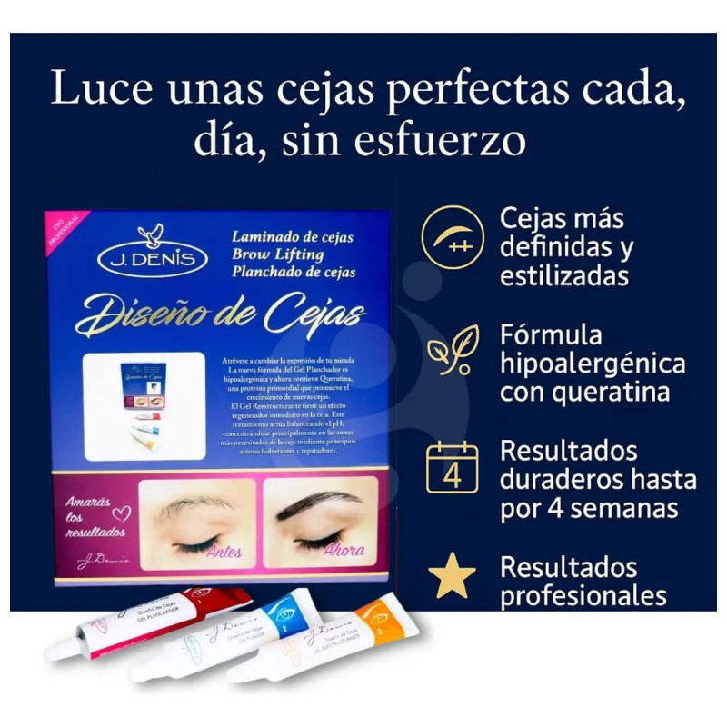 Kit Diseño De Cejas Y Planchado Profesional J Denis®