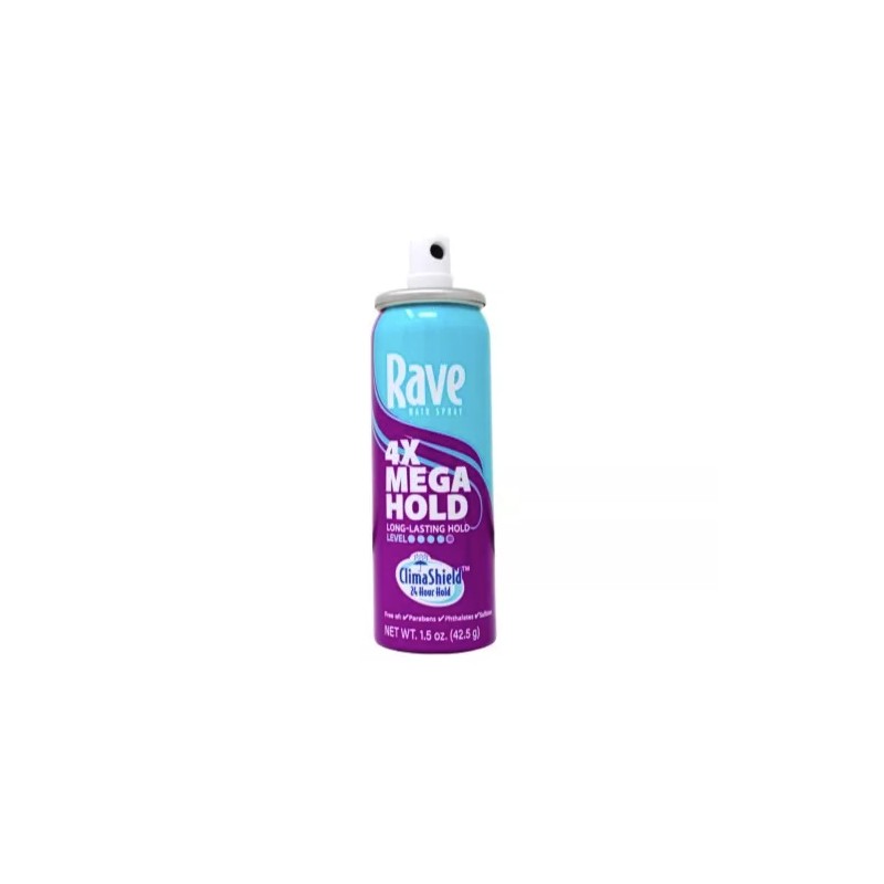 6 Pack Rave 4X Mega Hairspray 1.5 Ounce