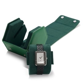 Oirlv B01802 Watch Case, 1 Piece, PU Leather, Mini, Portable, Luxury Watch Roll, Suitable for Travel, Business Trips, Presents, Gift Case, Green