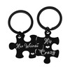 Queyuen 2pcs His Crazy Her Weirdo Couples Keychains Puzzle Key