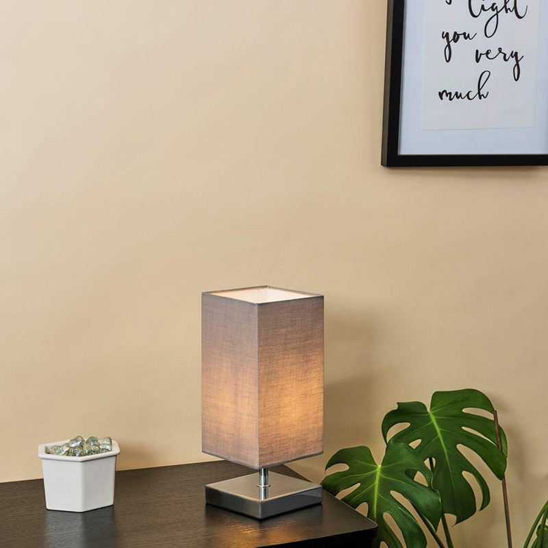 MiniSun Modern Square Polished Chrome Touch Table Lamp with a