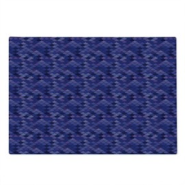 Ambesonne Mermaid Tail Cutting Board, Japanese Folk Inspired Cartoonish Squama Scales in Purple Color Palette, Decorative Tempered Glass Cutting and Serving Board, Large Size, Multicolor