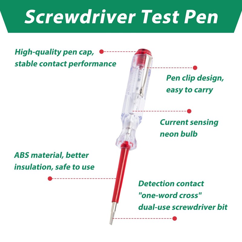 10 Pieces Phase Tester Screwdriver, 100V-500V Voltage Tester Screwdriver, Current