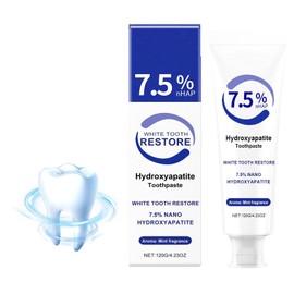Hydroxylapatit Zahnpasta, 7.5% Hydroxyapatite Toothpaste,Hydroxylapatit Pulver, Hydroxylapatit Zahnpasta Ohne Fluorid,Fluoridfreie Zahnschmelzreparatur und Linderung von Zahnempfindlichkeit