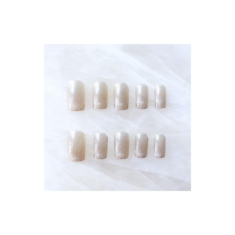 Cool Cat Eye Short Square Press On Nails for Daily
