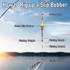Dr.Fish 5 Pack Fishing Bobber Weighted Balsa Spring Float Cylinder