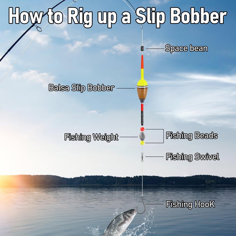 Dr.Fish 5 Pack Fishing Bobber Weighted Balsa Spring Float Cylinder