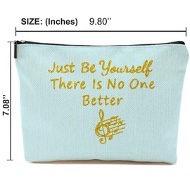 Singer Makeup Bag, Music Lover Cosmetic Bag, Singer Fans Merchandise Quotes, Portable Makeup Storage Organizer, Friendship Gifts for Birthday, Christmas, Mother's Day, Light Green, Makeup Bags
