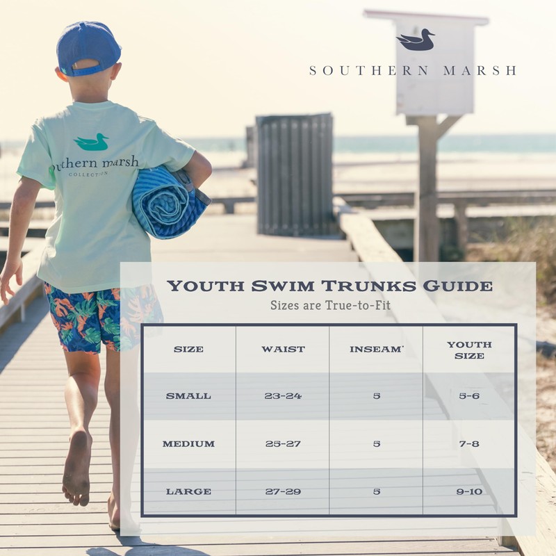 Youth Dockside Swim Trunk - Circle Maze, Slate & Mint,