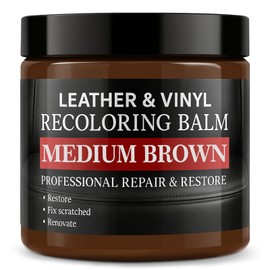 Laxmorph Leather Color Restorer, Leather Recoloring Balm, Scratch Remover, Leather Dye, Leather Paint, Leather Repair Kit for Furniture Couches Car Seats Shoes Bags, Medium Brown