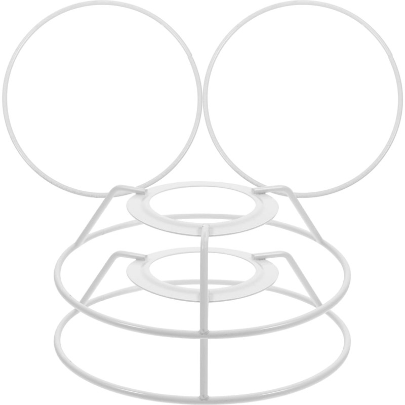 VOSAREA 2 Sets of Lampshade Ring Frame E27 Lampshade Holder