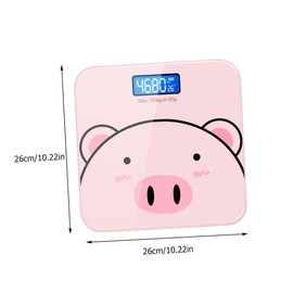 GRIRIW 1pc Digital Weight Scale Weigh Scale Body Digital Scale Kitchen Bathroom Adults Smart Digital Scale for Cartoon Weight Scale LED Display Electronic Tempered Glass Pink