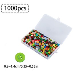 Thyonta Sewing Buttons 1000PCS Mixed Colours Buttons Colourful Resin Buttons for DIY Crafts Sewing Crafting