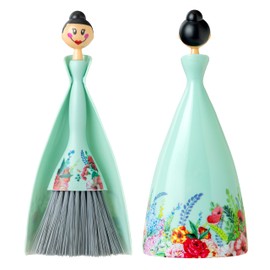 Vigar Mini Broom and Dustpan Set, Small Broom and Dustpan Set for Dust, Pet Hair, Car, and Crumb, Perfect for Home and Camping Essentials, Turquoise