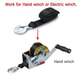 Botepon Marine Boat Trailer Winch Strap with Hook Replacement, 2''x20' and 4500 lbs Capacity for Boats, Trailer, Wave Runner, Towing, Heavy Duty Equipment