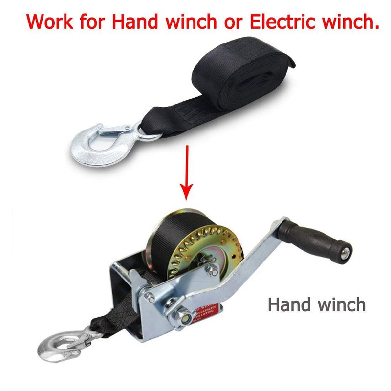 Botepon Marine Boat Trailer Winch Strap with Hook Replacement, 2''x20'