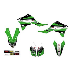 Team Racing Graphics kit compatible with Kawasaki 2020-2021 KLX 300R, ANALOG Base kit