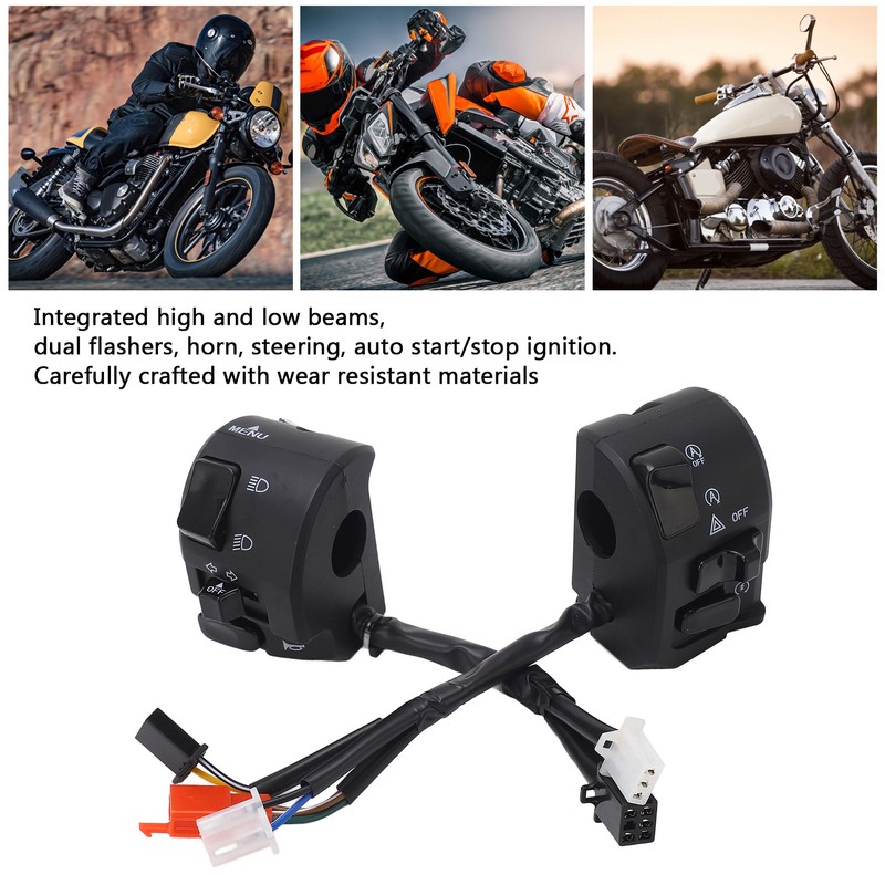 Motorcycle Handlebar Switch 7/8inch Light Trumpet Universal Handlebar Switch Replacement