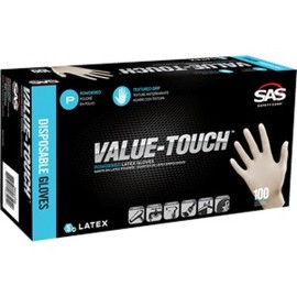FixtureDisplays SAS 6593 Lrg 5mil Value-Touch Latex Disposable Gloves Powdered (100Pk)