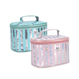 NFI essentials Small Stylish Makeup Organizer for Traveling Cosmetic Pouch for Girls Make up Pouch for Women, Multicolor, 17.5x11.5x11cm, Travel Accessories