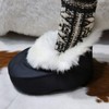 Lambskin Foot Warmer Cuddly Merino Sheepskin Natural Fur Black/White