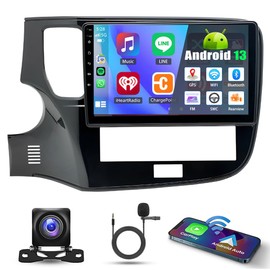 Android 13 Car Stereo Radio w/CarPlay &Android Auto for Mitsubishi Outlander 2020-2022, 10 Inch Touch Screen Car Stereo Replacement, 2+ 32G, with Bluetooth WiFi FM GPS Mirror Link SWC Backup Camera