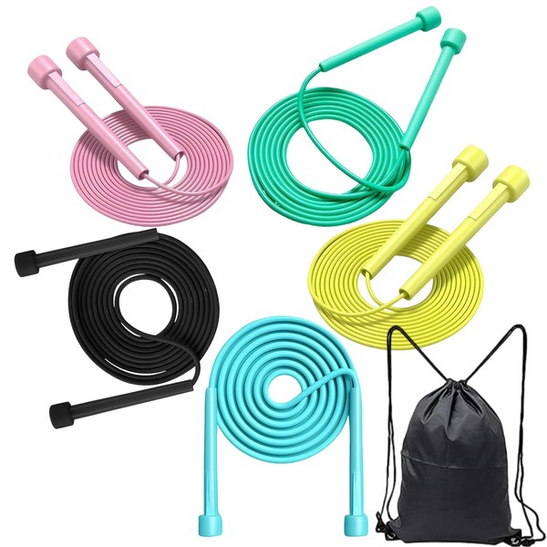 5P Adjustable Jump Ropes,Tangle-free Lightweight Speed Jumping Ropes, Long 9.2Ft