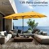 PHI VILLA 13ft Large Patio Umbrellas, Double-Sided Outdoor Market Rectangle