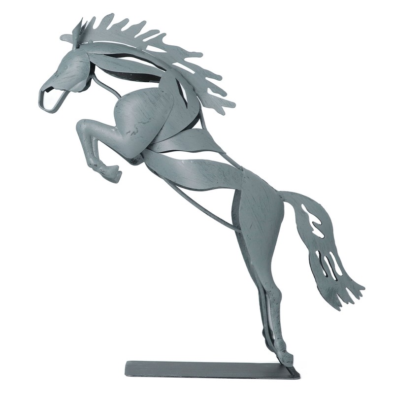 Metal Horse Statue Unique 3D Design Iron Decorative Running Horse