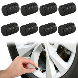 8pcs Tapas De Válvula con Cierre para Neumático De Automóvil, Universales Cubre Válvulas De Aluminio Ideal para Coche, Camioneta, Motocicleta, Bicicleta (8PCS-Knurled)