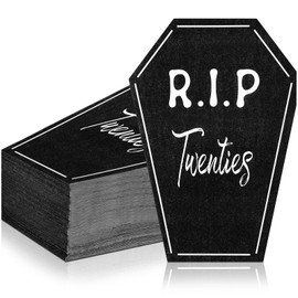 Chivertion 100 Pcs Death to My Twenties Cocktail Napkins 30th Birthday Party Supplies Paper Rip to My 20s Birthday Decorations Tombstones Disposable Napkins Gravestone Hand Paper Towels for Women Men