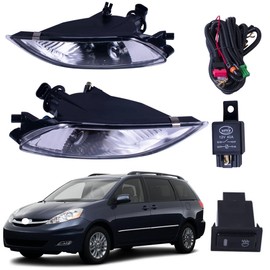 BestParts - Par de luces antiniebla de repuesto para Toyota Sienna 2006-2010 con interruptor + kit de cableado reemplaza TO2593122 TO2592122 81210AE020 81220AE020 195873001 195874001