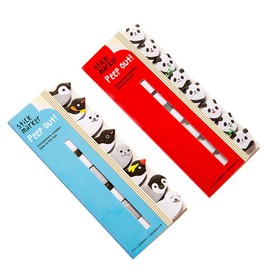8Pcs Cute Animal Sticky Notes Kawaii Cartoon Panda/Dog/Cat Pattern Memo Pad Self-Stick Tab for Office School Supplies Christmas Gift Self-Stick Note Pads (Penguin)