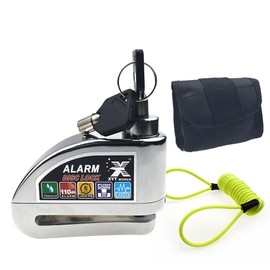 XYT WORLD Australian Owned Local Warranty 110db Disc Lock Alarm Security with 1.5m Remind Cable, Carrying Pouch, Anti-Theft Waterproof Padlock for Motorbike Bike Scooter