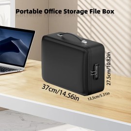 Overseas Stock Convenient Secure Fireproof and Waterproof Lockable Hard Shell Document Storage Bag Fireproof Document Box casecolor: Black
