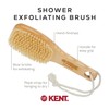 Kent White Boar Bristle Short Handle Body Scrubbing Shower Brush