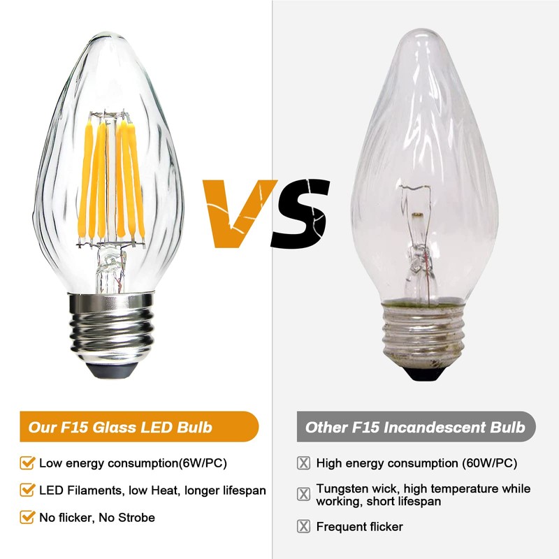 BRIMAX F15 6W Led Porch Light Bulbs Outdoor, Equivalent 60W