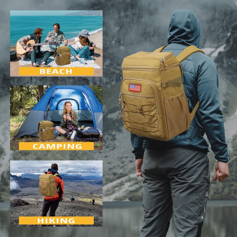 Tactical Backpack Cooler, 25L Cooler Backpack Insulated Leak-Proof, Heavy Duty