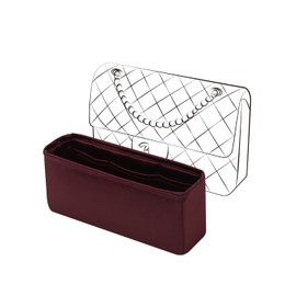 JLYZ Moon Purse Organizer Insert for Handbags, Silk Bag Organizer for Luxury Tote & Purse, Tote Bag,Silky Smooth, Bag Organizer Compatible with CF Square mini 17(Suqare mini, Burgundy)