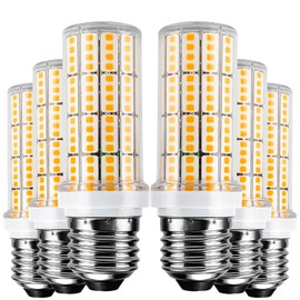 6 pcs Led Corn Light Bulb, 200w Equivalent 2500 Lumen 3000k Cool Daylight White 20w Non-dimmable Super Bright Led Bulb E26/E27 Base Led Light Bulbs for Home Garage Warehouse Indoor Outdoor Light Bulb