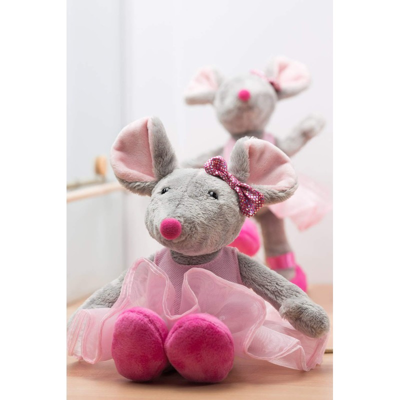 Schaffer 5650 Plush Ballet Mouse, Grey/Pink, XS - 16 cm