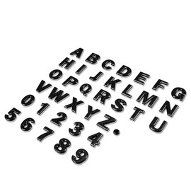 Auto Dynasty Metal Emblem Decal Logo Trim Badge Text Black Letter S - Not a Set