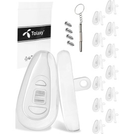 Tolaxy 12 Pairs Screw-in Eyeglass Nose Pads, 14mm Air Chamber/Air Bag Soft Replacement Nose Pieces for Tincup OX3184 | Tincup 0.5 Ti OX5099 | Tincup Carbon OX5094 | Tenon OX5147 Sunglasses