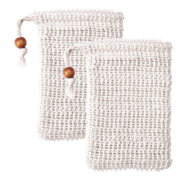 HonGien 2 pcs Sisal Soap Bag Natural Organic Sisal Soap