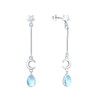 Star and Moon Earrings 925 Sterling Silver Moonstone Stud Earrings